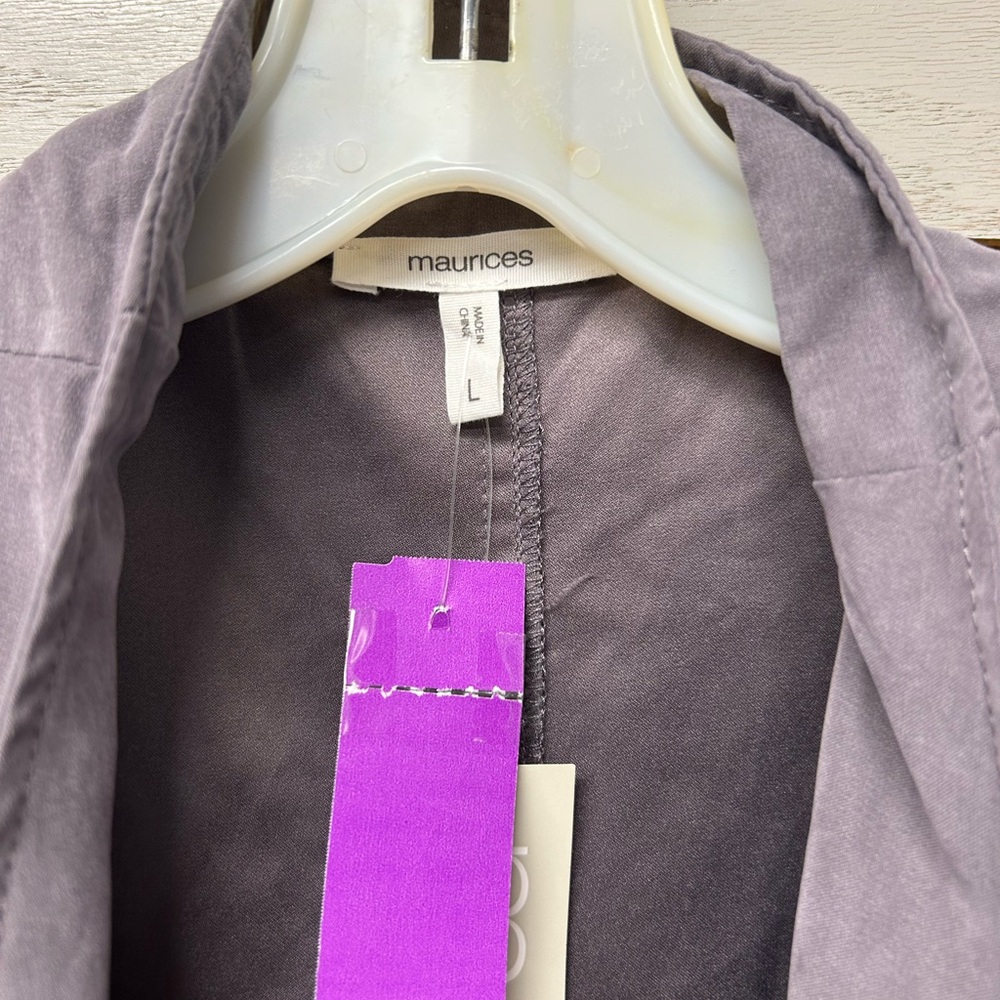 Maurices Purple-Grey Blazer Large - Picture 3 of 9